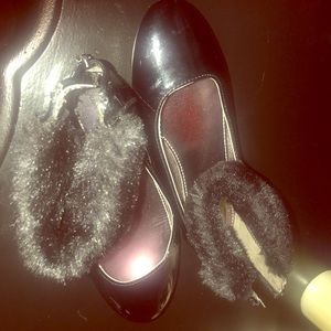 Girls black flats size 3